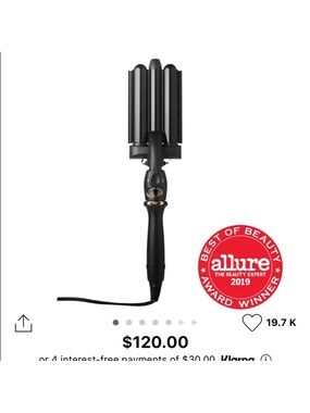 amika Triple Barrel Waver Hair Styling Iron in Black